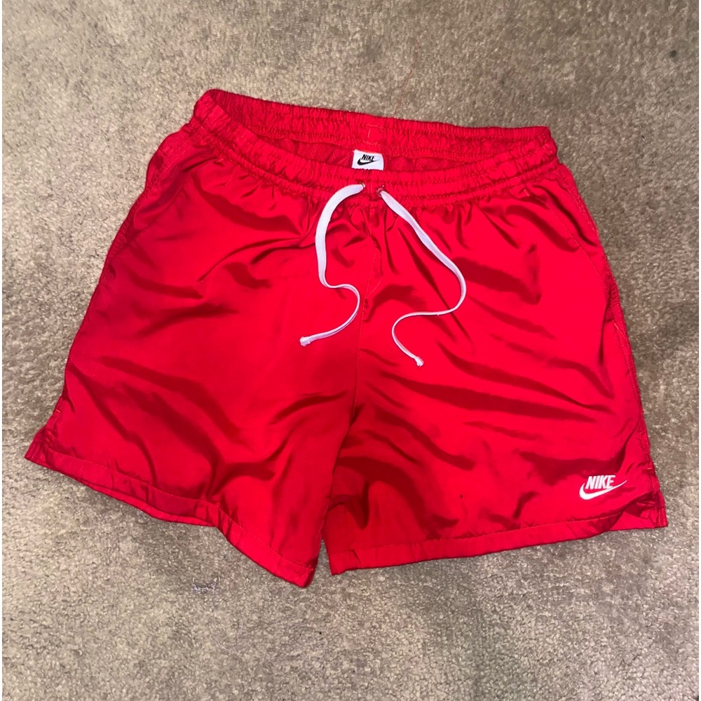 Red Nike essential shorts